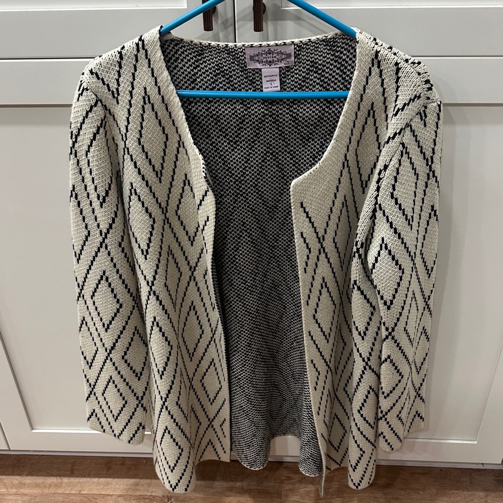 Oliver Geometric Open-Front Cardigan Size Large